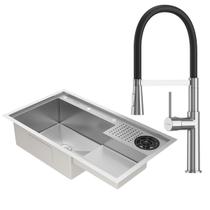 Kit Cuba Gourmet Veneza Aço Inox 304 e Torneira Gourmet Bélgica Monocomando GoldenX Kit Cuba Gourmet Veneza Aço Inox 304 e Torneira Gourmet Bélgica Monocomando GoldenX
