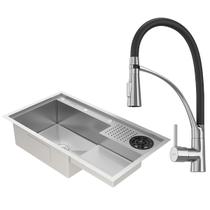 Kit Cuba Gourmet Veneza Aço Inox 304 e Torneira Gourmet Florença Monocomando GoldenX Kit Cuba Gourmet Veneza Aço Inox 304 e Torneira Gourmet Florença Monocomando GoldenX