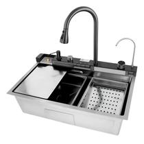 Kit Cuba Inteligente com Cesto Torneira Filtro Dispenser de Sabão Lavador de Copos e Tábua