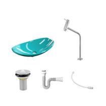 Kit Cuba L45 C/Torneira Link 1062 Metal + Válvula 1'' (2,6cm) + Sifão Pvc + Flexível