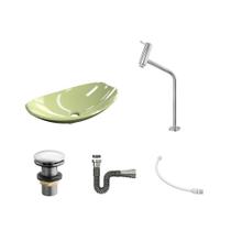 Kit Cuba L45 C/Torneira Link 1062 Metal + Válvula Click 1 1/2'' (4,0cm) + Sifão Cromado + Flexível