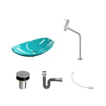 Kit Cuba L45 C/Torneira Link 1062 Metal + Válvula Click 1''B (2,6cm) + Sifão Cromado + Flexível