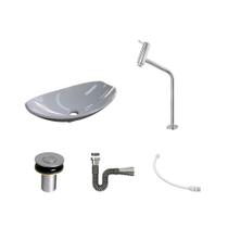 Kit Cuba L45 C/Torneira Link 1062 Metal + Válvula Click 1''B (2,6cm) + Sifão Cromado + Flexível