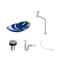 Kit Cuba L45 C/Torneira Link 1062 Metal + Válvula Click 1''B (2,6cm) + Sifão Pvc + Flexível