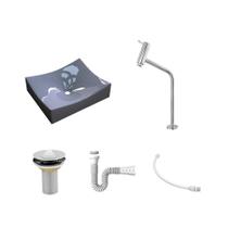 Kit Cuba ML44 C/Torneira Link 1062 Metal + Válvula 1'' (2,6cm) + Sifão Pvc + Flexível