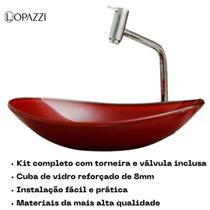 Kit cuba para banheiro oval com torneira link gourmet e valvula click up - várias cores