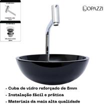 Kit cuba para banheiro redonda 30cm com torneira link gourmet e valvula click up - várias cores