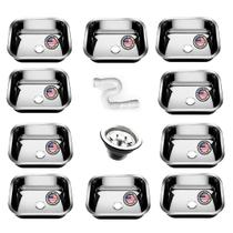 Kit Cuba Pia Inox American N0 40x34x14 Aço 430 10 Unidades