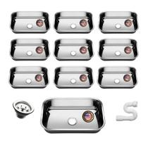 Kit Cuba Pia Inox American N2 56x34x14 Aço 430 10 Unidades