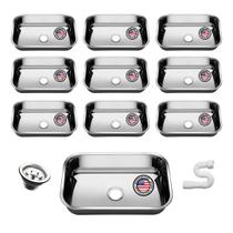 Kit Cuba Pia Inox American N2 56x34x17 Aço 430 10 Unidades