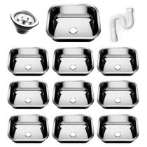 Kit Cuba Pia Inox Cozinha As N0 40x34x17 Aço 430 10 Unidades