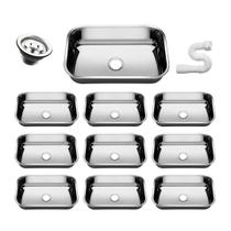 Kit Cuba Pia Inox Cozinha As N1 47x30x14 Aço 430 10 Unidades