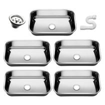 Kit Cuba Pia Inox Cozinha As N1 47x30x17 Aço 430 5 Unidades
