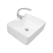 Kit Cuba Pia Louça Cerâmica Banheiro C/Torn e Vál Cromada 26