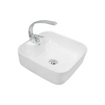 Kit Cuba Pia Louça Cerâmica Banheiro C/Torn e Vál Cromada 42