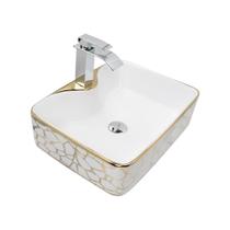 Kit Cuba Pia Louça Cerâmica Banheiro C/Torn e Vál Cromada 90