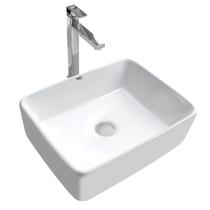 Kit Cuba Pia Louça Cerâmica Banheiro C/Torn e Vál Cromada 91