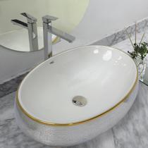 Kit Cuba Pia Louça Cerâmica Banheiro C/Torn E Vál Cromada 94 Kit Cuba Pia Louça Cerâmica Banheiro C/Torn E Vál Cromada 94