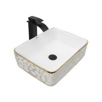 Kit Cuba Pia Louça Cerâmica Banheiro C/Torn E Vál Preta 23 Kit Cuba Pia Louça Cerâmica Banheiro C/Torn E Vál Preta 23