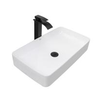 Kit Cuba Pia Louça Cerâmica Banheiro C/Torn E Vál Preta 54 Kit Cuba Pia Louça Cerâmica Banheiro C/Torn E Vál Preta 54