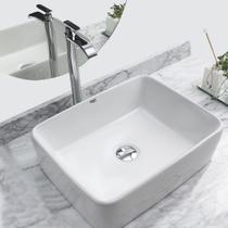 Kit Cuba Pia Louça Cerâmica Banheiro C/ Torneira e Válv S13