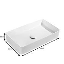 Kit Cuba Pia Louça Cerâmica Banheiro Torn E Vál Preta S23 Kit Cuba Pia Louça Cerâmica Banheiro Torn E Vál Preta S23