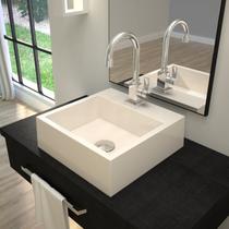 Kit Cuba Q395 com Torneira Luxo 1195 Metal e Válvula Click 1 Pol. e Sifão Cromado e Flexível Compace