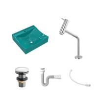 Kit Cuba Q440 C/Torneira Pratika 1060 Metal + Válvula Click 1''G + Sifão Pvc + Flexível Kit Cuba Q440 C/Torneira Pratika 1060 Metal + Válvula Click 1''G + Sifão Pvc + Flexível