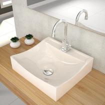 Kit Cuba Q440 com Torneira Luxo 1195 Metal e Válvula Click 1 Pol. Sifão Cromado e Flexível Compace