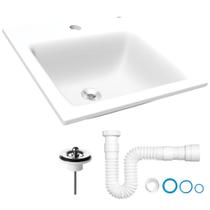 Kit Cuba Quadrada de Sobrepor SS-01 com Sifão e Válvula - 7720014 - LORENZETTI