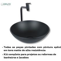 kit cuba redonda 35cm + torneira link e válvula click - linha premium matte