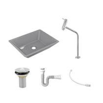 Kit Cuba RT45 C/Torneira Link 1062 Metal + Válvula 1'' (2,6cm) + Sifão Pvc + Flexível