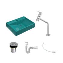 Kit Cuba RT49 C/Torneira Pratika 1060 Metal + Válvula Click 1''B (2,6cm) + Sifão Pvc + Flexível