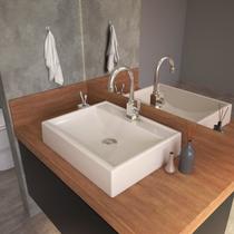 Kit Cuba Rt49 com Torneira Luxo 1195 Metal e Válvula Click 1 Polegada B e Sifão Pvc e Flexível Compa