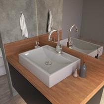 Kit Cuba Rt49 com Torneira Luxo 1195 Metal e Válvula Click 1 Polegada G e Sifão Cromado e Flexível C