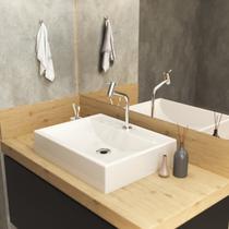 Kit Cuba Rt49 com Torneira Pratika 1060 Metal e Válvula 1 Polegada e Sifão Cromado e Flexível Compac