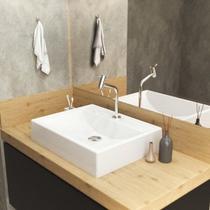 Kit Cuba Rt49 com Torneira Pratika 1060 Metal e Válvula Click 1 Polegada B e Sifão Cromado e Flexíve