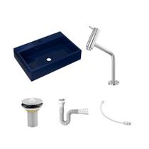 Kit Cuba RT55 C/Torneira Pratika 1060 Metal + Válvula 1'' (2,6cm) + Sifão Pvc + Flexível