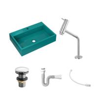 Kit Cuba RT55 C/Torneira Pratika 1060 Metal + Válvula Click 1 1/2'' (04cm) + Sifão Pvc + Flexível