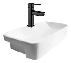 Kit Cuba Semi Encaixe Sicília e Torneira Monocomando Baixa Adda Preta Kit Cuba Semi Encaixe Sicília e Torneira Monocomando Baixa Adda Preta