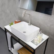 Kit Cuba SMART 48x37X13 Louça + Torneira MAX ESCOVADA + Válvula Click Kit Cuba SMART 48x37X13 Louça + Torneira MAX ESCOVADA + Válvula Click