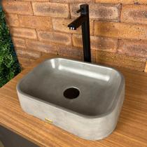 Kit Cuba Torneira Industrial Banheiro Lavabo Cinza Preta Válvula Completo Acabamento