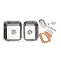 Kit Cuba Tramontina Isis 2C 34 28 BS em Aço Inox com Acabamento Polido Kit Cuba Tramontina Isis 2C 34 28 BS em Aço Inox com Acabamento Polido