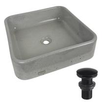 Kit Cuba Valvula Cinza Banheiro Concreto Pia Sobrepor Cinza de Apoio Rustica Industrial Kit Cuba Valvula Cinza Banheiro Concreto Pia Sobrepor Cinza de Apoio Rustica Industrial