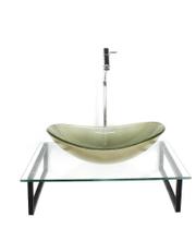 Kit Cuba Vidro Oval 10Mm Champanhe Tampo 50Cm Incolor E