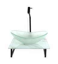 Kit Cuba Vidro Oval 10Mm Jateada Tampo Vidro 40Cm X 40Cm