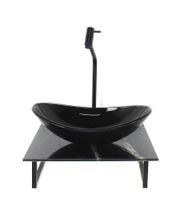 Kit Cuba Vidro Oval 10Mm Tampo Vidro 40Cm X 40Cm Mármore