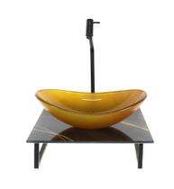 Kit Cuba Vidro Oval 10Mm Tampo Vidro 40Cm X 40Cm Mármore