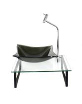 Kit Cuba Vidro Quadrada 10Mm Ouro Envelhecido Tampo 40Cm