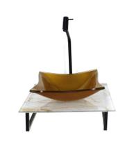 Kit Cuba Vidro Quadrada 10Mm Tampo Vidro 40Cm X 40Cm Mármore